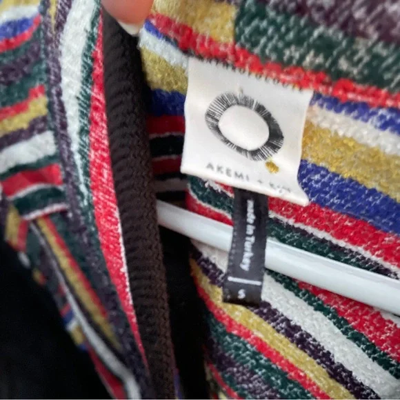 Anthro AKEMI + KIN Kimono S Arya Mansoura Colorful Stripe Boho Wrap Maximalist - Picture 9 of 11